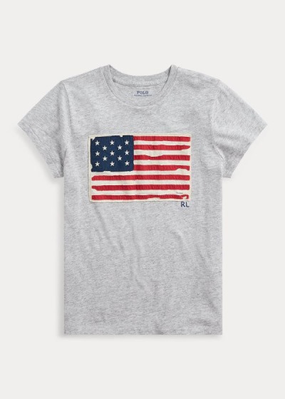 Women's Polo Ralph Lauren Flag Jersey Graphic T Shirts | 075186WRO